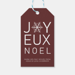 Red Joyeux Noel Minimalist Helgdag Gift-Märkre Presentetikett