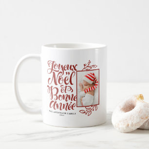 Red Joyeux Noël och Bonne Année Photo Kaffemugg