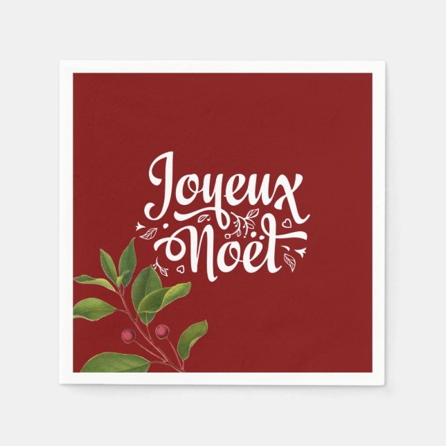 Red Joyeux Noel Pappersservett (Framsidan)
