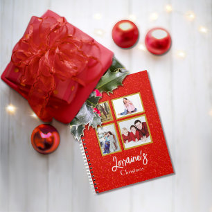 Red Joyoux Noel Photo Bok Anteckningsbok
