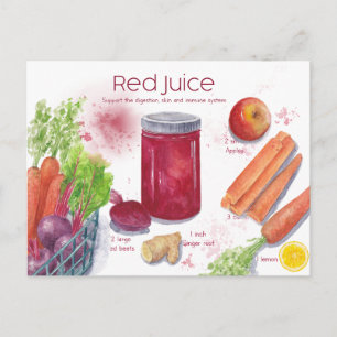 Red Juice Recipe-vykort Vykort