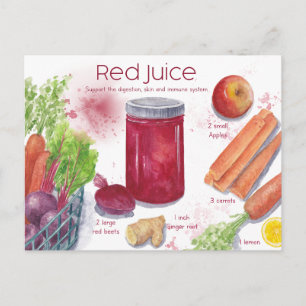 Red Juice Recipe-vykort Vykort