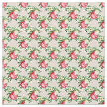 Red jul Baubles på Rosa Fabric