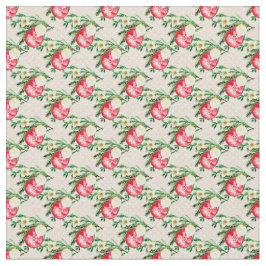 Red jul Baubles på Rosa Fabric Tyg