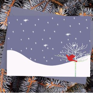 Red jul Bird Helg Vykort