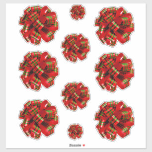 Red jul Bow Rosett band Pset Ribbon Julafton Bows Klistermärken