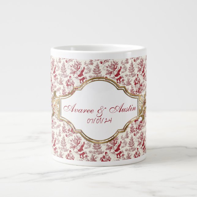Red jul Chinoiserie Newlyweds Jumbo Mugg (Framsidan)