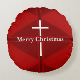 Red jul Christian Kor Round Pillow Rund Kudde