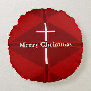 Red jul Christian Kor Round Pillow Rund Kudde