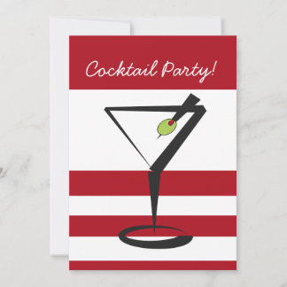 Red jul Cocktails Party-inbjudan Inbjudningar