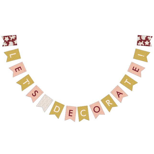 Red jul Cookie Decororation Party Banner Vimplar (Alla)