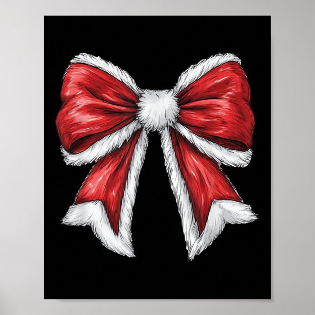 Red jul Coquette Bow Santa Poster (Framsidan)
