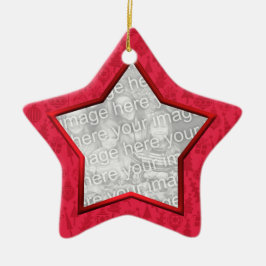 Red jul Decorative Star Photo Julgransprydnad Keramik