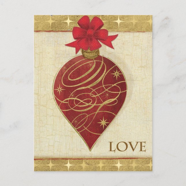 Red jul DŽcor Hope Helg Vykort (Framsida)