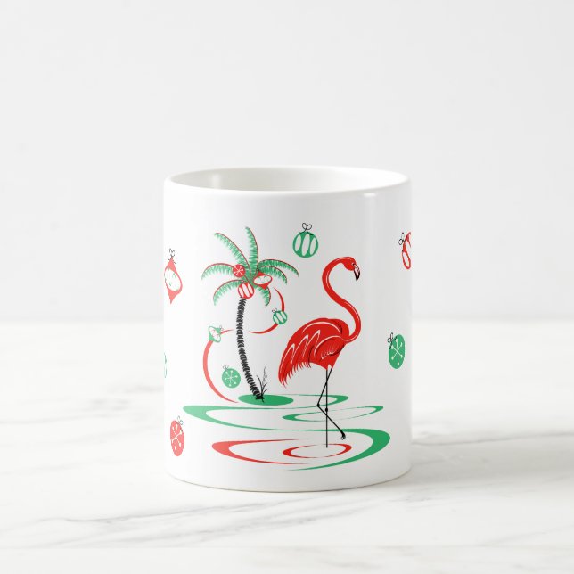 Red jul Flamingo Baubles mugg (Center)