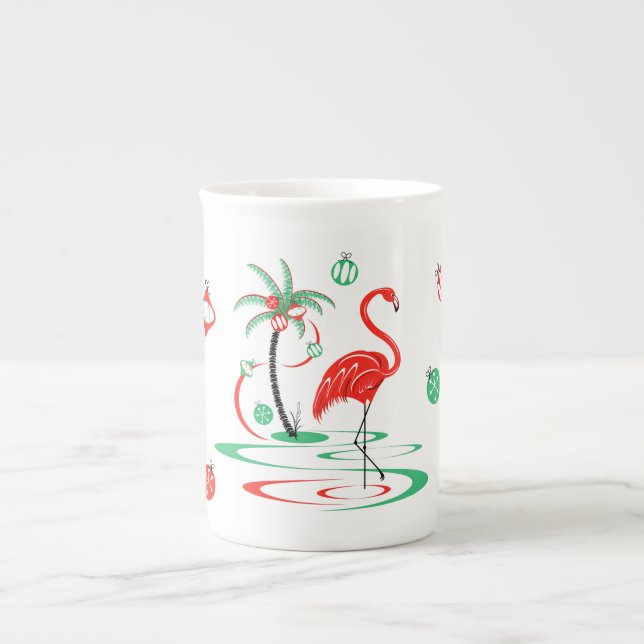 Red jul Flamingo Baubles mugg china Benporslin Mugg (Framsidan)