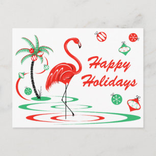 Red jul Flamingo Glad helg landskap Vykort