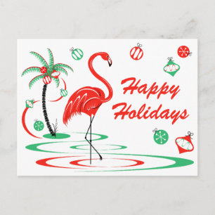 Red jul Flamingo Glad helg landskap Vykort