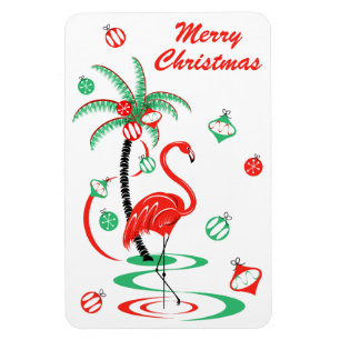 Red jul Flamingo jul porträtt Magnet