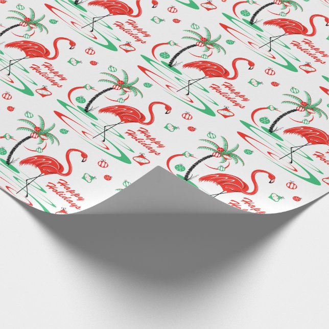 Red jul Flamingo Merry Glad helg Presentpapper (Hörn)