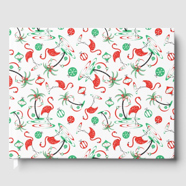 Red jul Flamingo Multi gäst bok (Framsida)