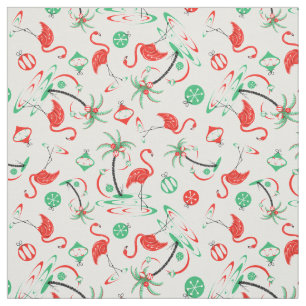 Red jul Flamingo Multi Väg mönster Tyg