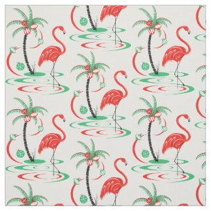 Red jul Flamingo väv, liten mönster Tyg