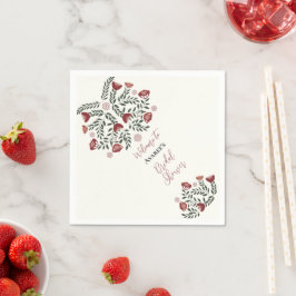 Red jul Folk Art Blommigt Pappersservett