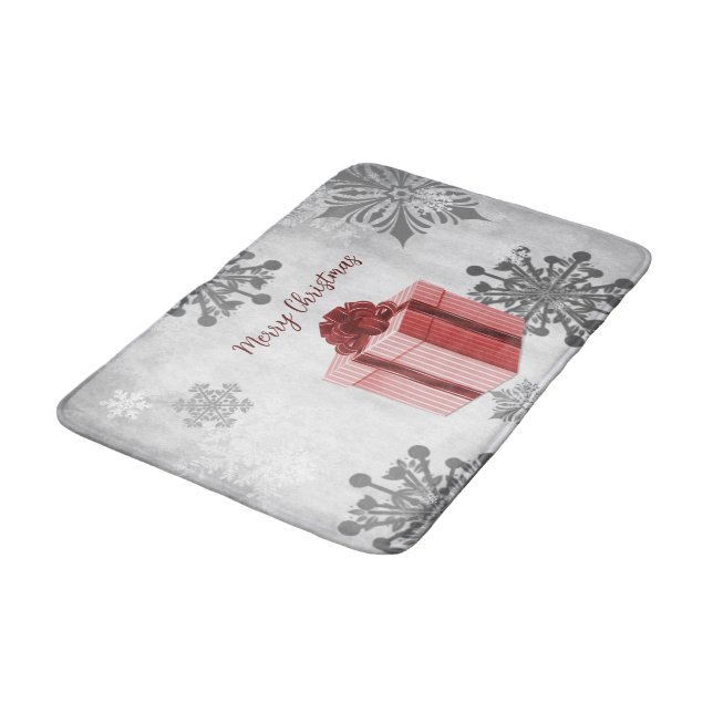 Red jul Gift Helgdag Bath Mat Badrumsmatta (Vinklad)