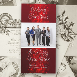 Red jul Helgdag Business Photo Logotyp Hälsning Julkort