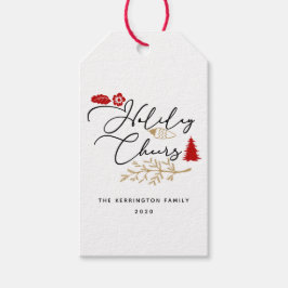 Red jul Helgdag Cheers Presentetikett