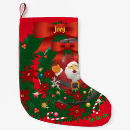 Red jul-Helgdag Santa Stocking Liten Julstrumpa