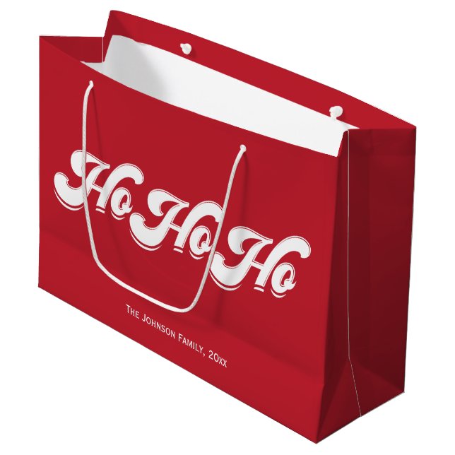 Red jul Ho Ho Ho Gift Bags (Framsidan Vinklad)