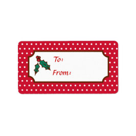 Red jul Holly Helgdag Gift Märkres Labels Fraktsedel