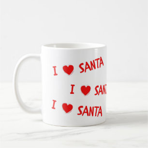 Red jul I Heart (Kärlek) Santa Mugg