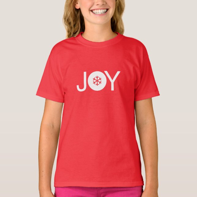 Red jul Joy Kids T-Shirt (Framsida)