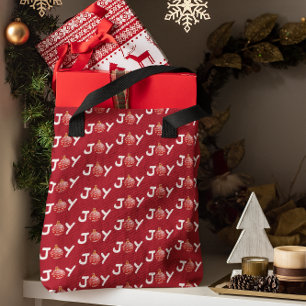 Red jul Joy Tote Bag Tygkasse