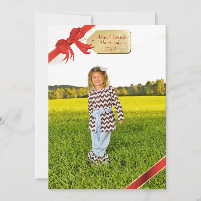 Red jul-Märkrn Photo Julkort (Framsida)