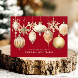 Red jul Ornaments Corporate Business Helgkort