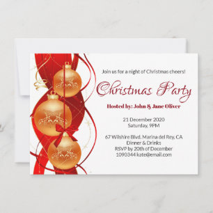 Red jul Party Helgdag Cheers Classic Inbjudningar