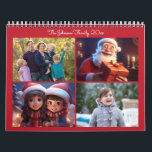 Red jul Photo Family Yarly Calendar Kalender<br><div class="desc">Familjefotokalender är en unik kalender som innehåller familjefotografier eller bilder som har speciell betydelse för en familj. Dessa kalendrar skapas vanligtvis av familjer som ett sätt att fira och minnas viktiga stunder, milstolpar och de människor de kärlek under hela året. Fotokalendrar för familjer är mycket utbytbara. Familjer kan välja design,...</div>