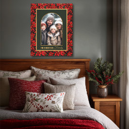 Red jul Poinsettia Anpassningsbar Photo Canvastryck