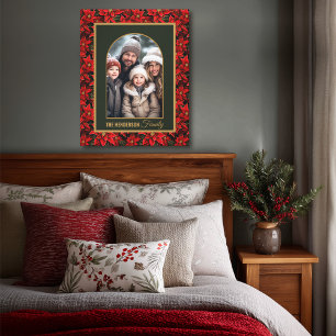 Red jul Poinsettia Anpassningsbar Photo Canvastryck