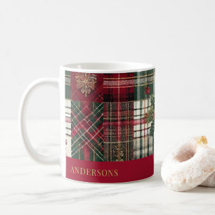 Red jul Rustic Play Tartan Mönster Kaffemugg