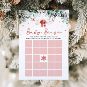 Red jul Santa Baby Bingo Baby Shower Game Inbjudningar