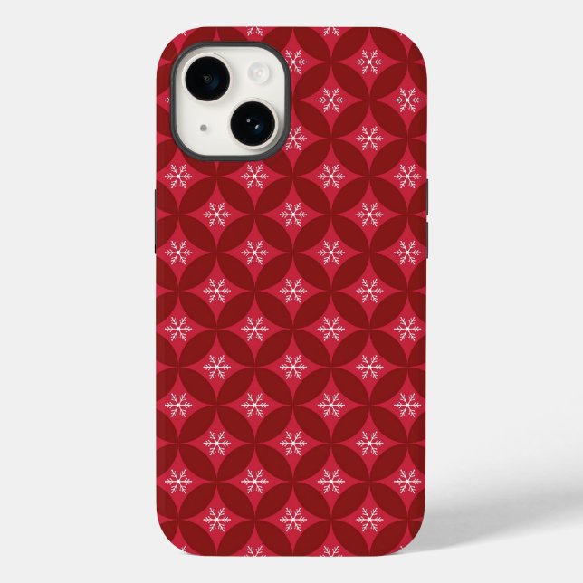 Red jul Snöflingor Phone Case (Baksida)