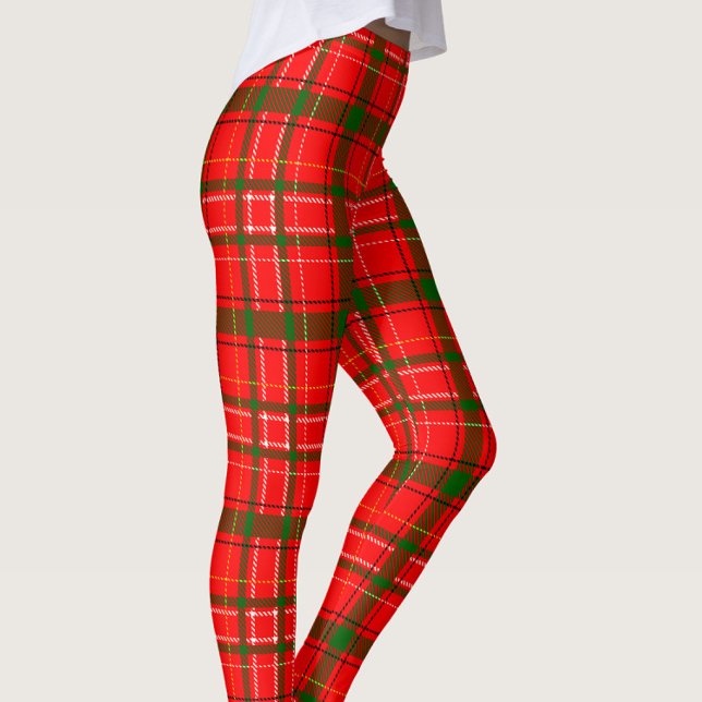 Red jul Tartan Play Mönster Design Leggings (Skapare uppladdad)