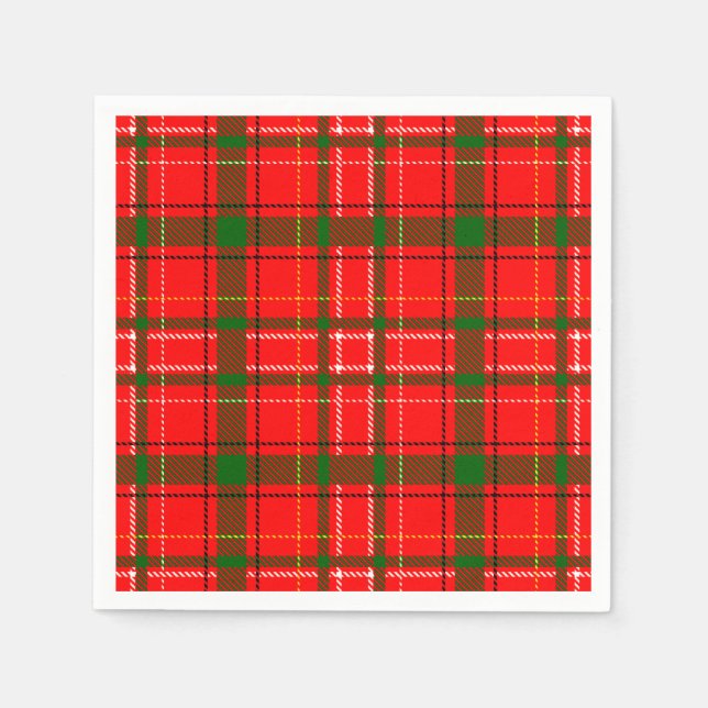 Red jul Tartan Play Mönster Design Pappersservett (Framsidan)