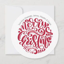 Red jul Typography Personlig Photo Julkort