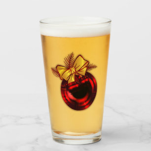 Red Julgran Bauble jul Glaskopp